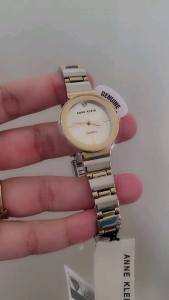 Anne Klein Womens Watch AK 2435SVTT Gold Dial Silver Bracelet Casual Elegant Timepiece