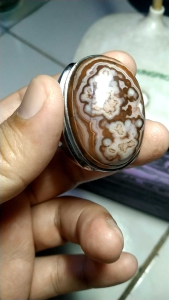 Batu Cincin Garut Karang Nunggal Motif Gambar Karakter Anjing Pudel Natural Unik