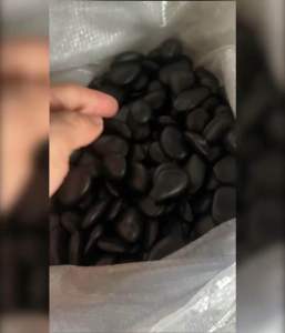 1KG (1cm~2cm) Black Polished Pebble Stone Batu Hitam berkilat Gardening Landscape Decor Massage Stone Batu Hiasan Taman