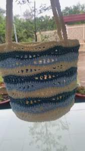 Túi lưới đại dương túi len đi biển sợi dệt