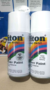 Paket Lengkap Pilok Cat Diton 3 Kaleng 300cc Ultra White Putih Susu 8458 Primer Grey 8020 Clear Glossy 8540