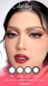 Softlens Big Eye X2 Darling Brown Grey Black Blue Dia. 16mm Normal & Minus ( -0.50 s/d -6.00 ) Softlens By Exoticon