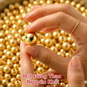 Hạt Đồng Thau Nguyên Khối-Cao Cấp Không Gỉ (8mm & 6mm)Combo 20 Viên làm dây chuyền vòng tay phong thủy