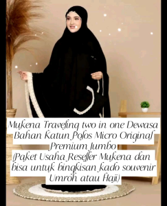 Mukena Traveling 2 in 1 Dewasa Bahan Katun Polos Micro Original Jumbo