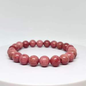 MEG Rhodonite Bracelet Natural Crystal Beads 8mm for Men and Women Gift
