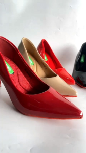 Maude GUESIS | Sepatu Heels Wanita | Sepatu Glossy Polos Hak Stiletto 5cm | Willona 55B