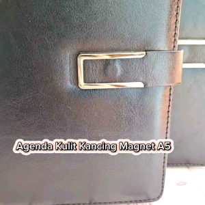 Agenda Kulit Notebook A5 Kancing Magnet Buku Catatan 15 cm x 22 cm (Terima Cetak Merek Cover Agenda)