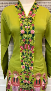 KEBAYA ENCIM ONDEL-ONDEL DEWASA LENGAN PANJANG BAHAN TOYOBO