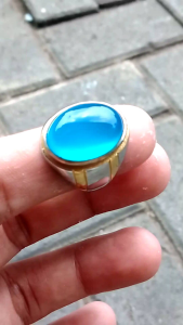 CINCIN BATU AKIK BLUE MIZON /SEPERTUS NATURAL