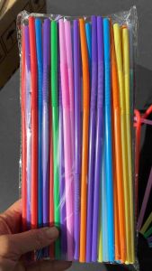 [100 pcs] TWIST Long Plastic Heart Twister Bending Straw Assorted Colors Disposable Drinkinh Straw