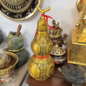 Hồ lô Bát Quái bằng đồng cao 28cm