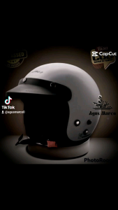Helm Retro Stone Grey Doff sudah SNI bisa bayar ditempat COD