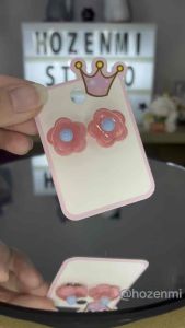 HA043 Anting Jepit Anak Model Bunga Korean Style Tanpa Tindik Sepasang Perempuan