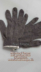 Sarung tangan kerja benang rajut kain proyek tukang safety
