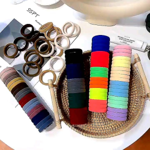 Ikat Rambut Wanita Elastis Isi 20 Pcs Kunciran Anak Motif Polos Warna Warni Kuat Gaya Korea AR-32