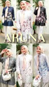 (9) INDIRA ARUNA TUNIK Baju Kemeja Atasan Tunik wanita Muslimah Aruna Tunic By Indira. Nazra Sha
