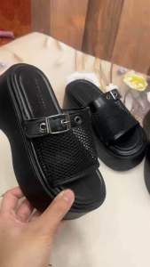 Dép sandal quai ngang LƯỚI  7 phân đế bằng hách dáng xinh hót