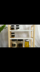 Rak bumbu dapur Rak serbaguna 3 susun minimalis kayu jati belanda