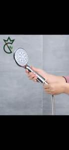 ฝักบัวแรงดันสูงปรับได้ 5 ระดับ หัวฉีดแรงดันหยุดน้ำปุ่มเดียว ฝักบัวที่มีความทนทาน แข็งแรง