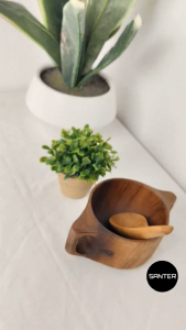 JT303. Teak Wood Wooden Soup Spoon / Porridge Spoon / Rice Spoon