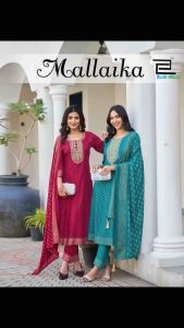 Readystock Plus Size Reyon Kurti Pant and Duppatta (M-5XL)Plus Size