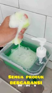Dispenser Sabun Cuci Piring Spons Cuci Piring 3 in 1 Packing Kardus Bubble Wrap GSF 236