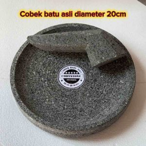COBEK BATU ASLI 20CM BONUS ULEKAN