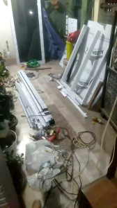 PINTU ALUMINIUM KACA (ORNAMEN) SWING + KUSEN 3in uk T200xL80
