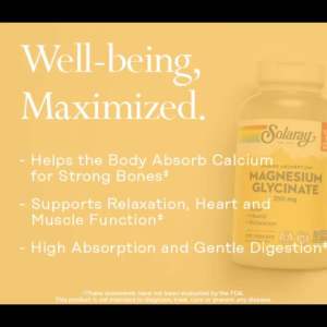 Solaray High Absorption Magnesium Glycinate 350mg - Muscle Relaxation & Sleep Support 275 VegCaps