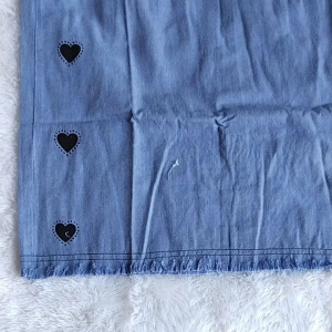 Rok Semi Jeans Anak Perempuan Motif Love Love Ukuran 6-10 Tahun