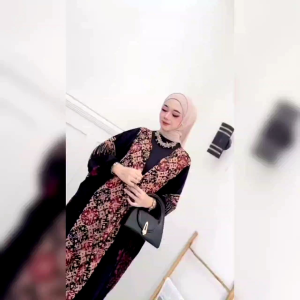 Kaftan jumbo ld 180cm gamis lowo model tali depan resleting