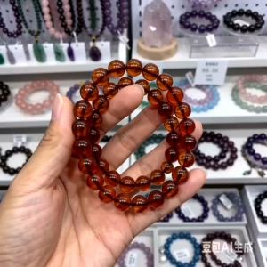 Crystal bracelet orange amber