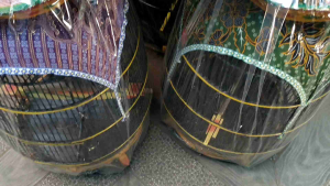 SANGKAR MAHKOTA KAYU KAIN KANDANG PERKUTUT MODEL JAMBU KUALITAS TERBAIK MULTI FUNGSI