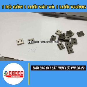 Bộ 2 lưỡi dao cắt sắt phi 20-22 lắp cho máy cắt thép thuỷ lực cầm tay RC20 RC22 của Trung Quốc làm bằng thép Skd trắng