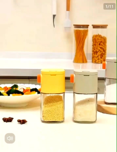 OHHDEER 180ml Multifunctional Salt Control Bottle Quantitative Sugar Pepper Powder Seasoning Bottle