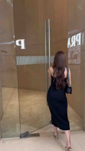 เดรสเกาะอก+โช้คเกอร์ดอกไม้งานพรีเมี่ยม รหัส SM1