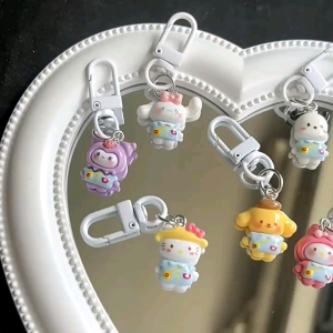 Sanrio style Pendant Keychain cartoon key ring kawaii DIY Couple Key Ring Ins Keychain Key Chain Ring