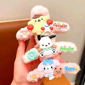 Sanrio design Plush Hair Clip Cartoon Cute Grab Clip kuromi melody cinnamoroll hairband