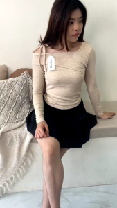 Sabrina Knit Top – Atasan Wanita Lengan Panjang – Korean Top Long Sleeve