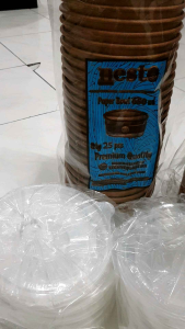 1 Dus Paper bowl kraft (coklat) 650ml/22oz || 1 Dus = 500pcs
