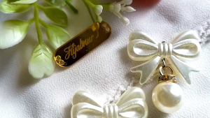 Hijabnur1 - Bros Hijab Bentuk Pita - Peniti Dagu - Pin Hijab Handmade