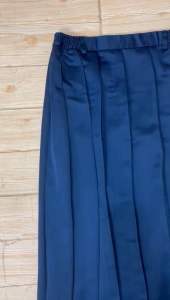 Rok biru smp/mts rempel keliling pinggang karet bahan elemen
