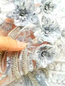 lace bordir payet 3d  wedding lace import