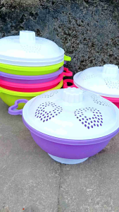 Promo 3 Pcs Bakul Nasi Plastik Warna dengan Tutup