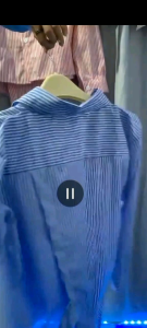 Kemeja Crop Salur Wanita Terbaru Terlaris