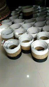 Keranjang Anyaman Isi 3 Cover Pot Keranjang Seagrass