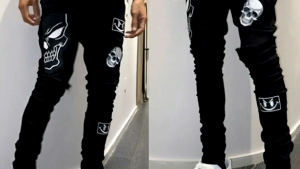 Celana Jeans Pria Dewasa Polos - Skullduck - Model Sobek Panjang - Size 24-38 - Celana Kasual Denim