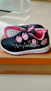 Sepatu Ando Lily Mermaid Velcro Perekat Hitam Merah Jambu Black Pink Fuchsia