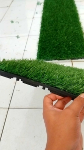 DECKING TILE LANTAI RUMPUT SINTETIS BONGKAR PASANG UKURAN 30X30 CM - DECKING RUMPUT SINTETIS - DECKING TILE