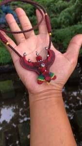 สร้อยเชือกเทียน26น้วพร้อมพญาครุฑไซส์sงานฝีมือ